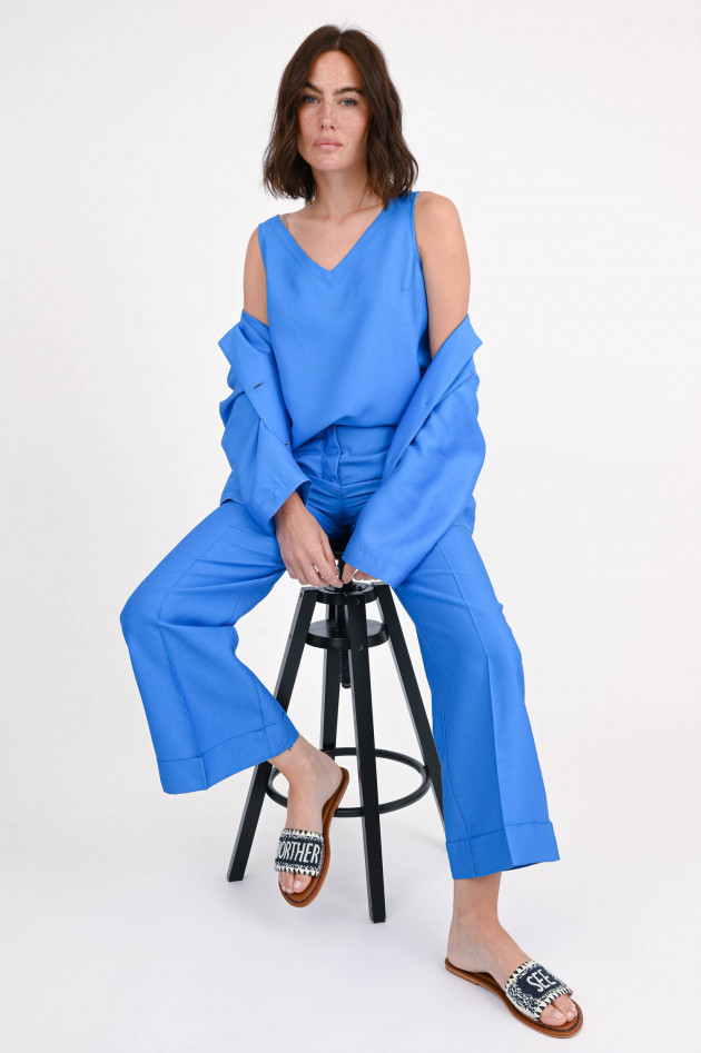 Rosso 35 Hose aus Viskose-Seide-Mix in Bright Blue