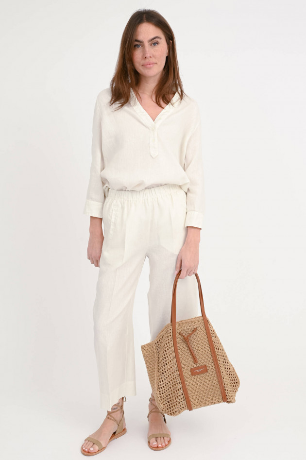 Rosso 35 Leinen-Culotte in Creme