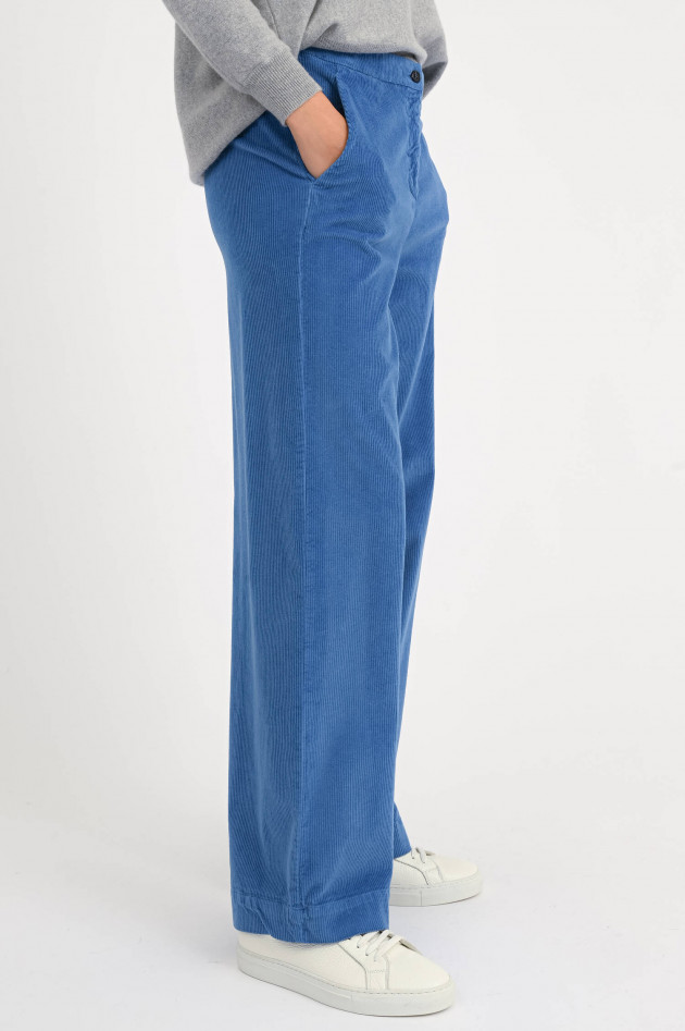 Rosso 35 Hose aus Baumwoll-Cord in Blau