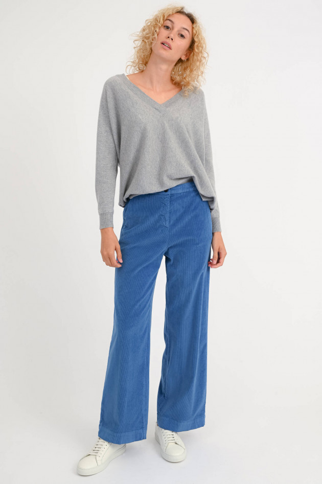 Rosso 35 Hose aus Baumwoll-Cord in Blau