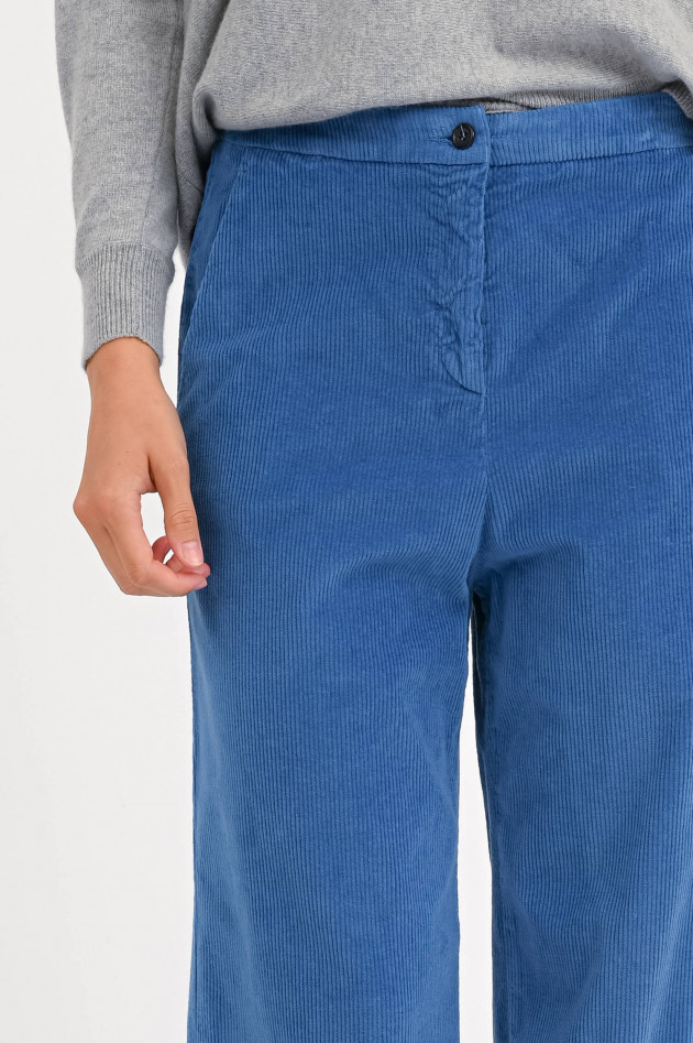 Rosso 35 Hose aus Baumwoll-Cord in Blau