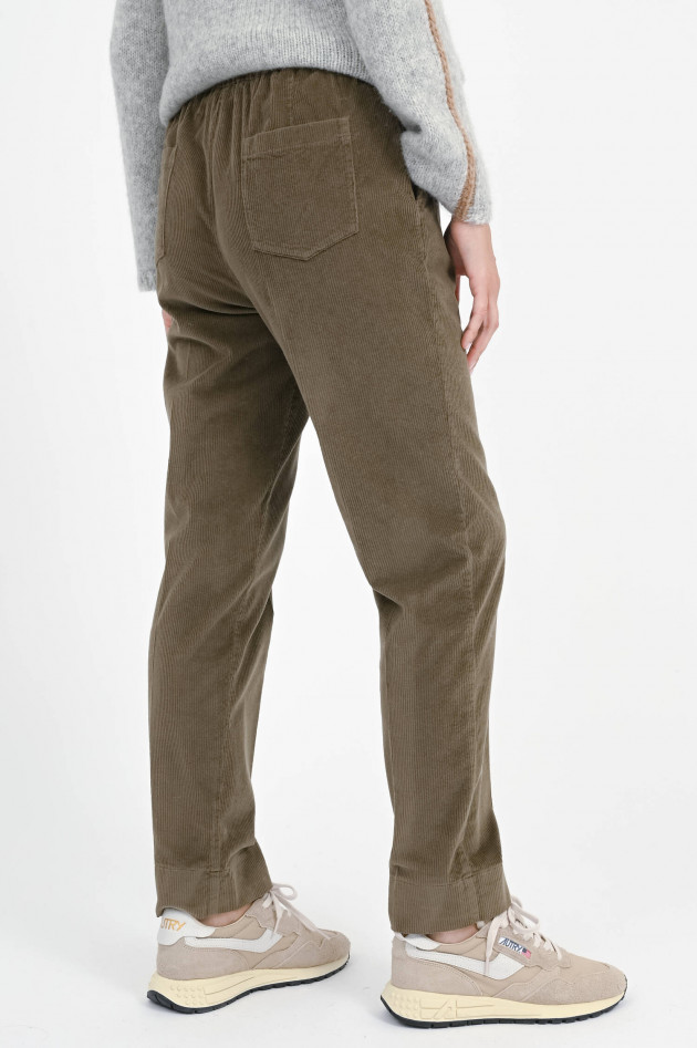 Rosso 35 Hose aus Baumwoll-Cord in Moss Green