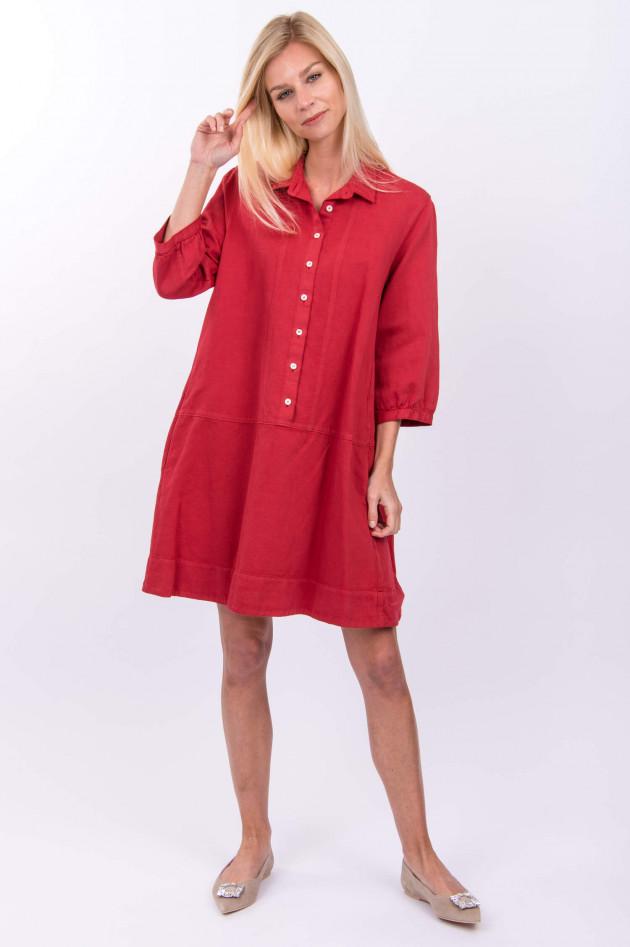 Rosso 35 Kleid aus Baumwoll-Leinen-Mix in Rot | GRUENER.AT