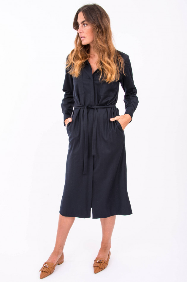 Rosso 35 Midi-Kleid aus Wollstretch in Navy