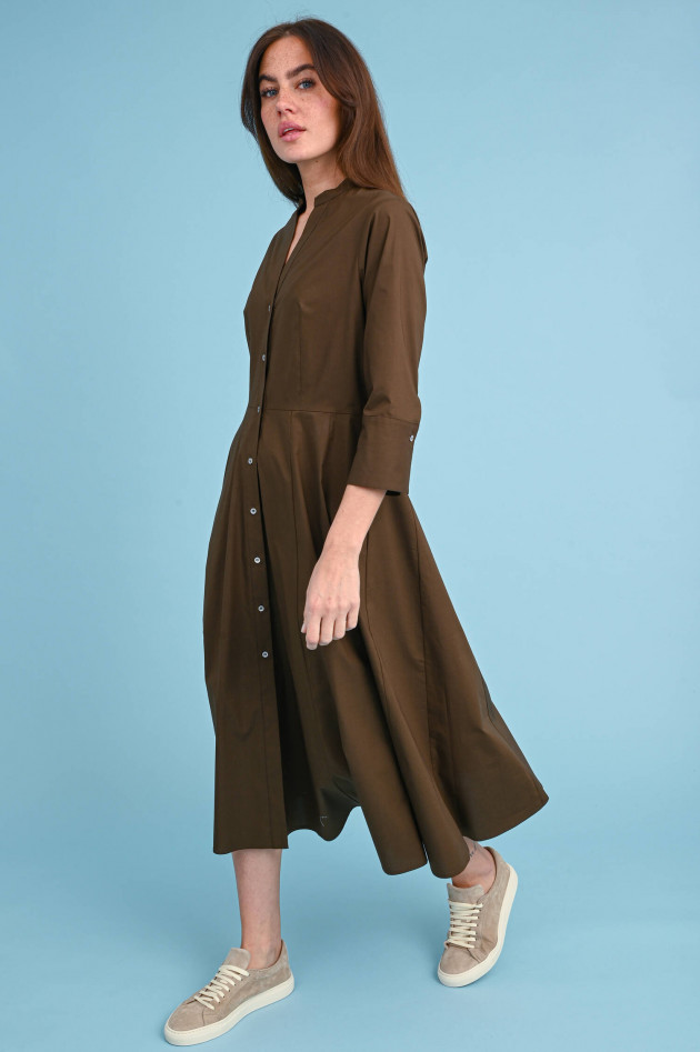 Rosso 35 Midi-Kleid mit Bindegürtel in Braun