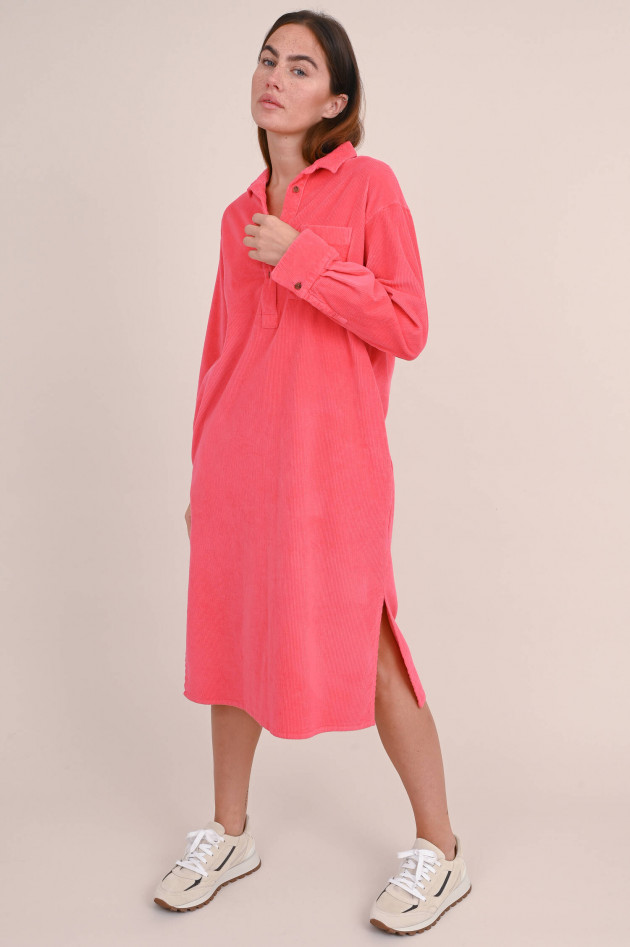 Rosso 35 Cord Hemdblusenkleid in Fuchsia