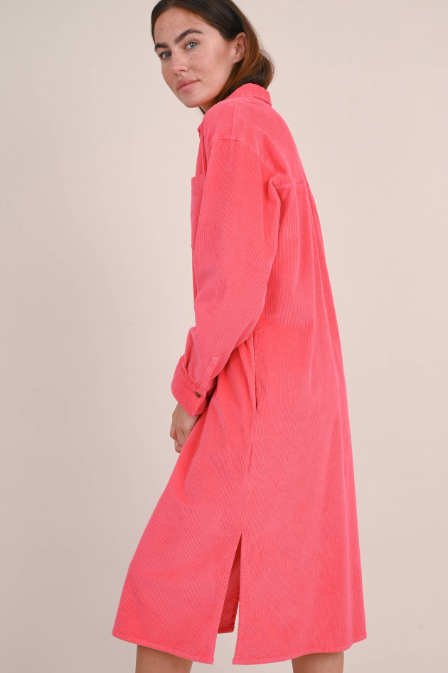 Rosso 35 Cord Hemdblusenkleid in Fuchsia