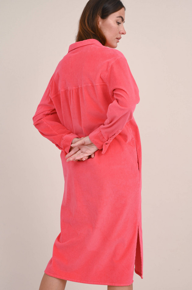 Rosso 35 Cord Hemdblusenkleid in Fuchsia