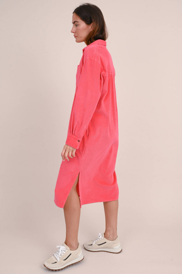 Rosso 35 Cord Hemdblusenkleid in Fuchsia