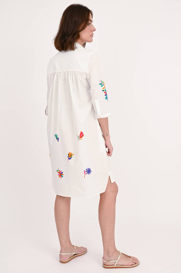 Rosso 35 Hemdblusenkleid mit Print in Weiß/Multicolour