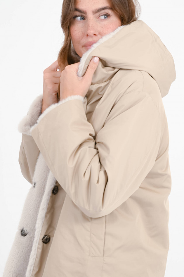 Rosso 35 Wendejacke mit Kapuze in Beige