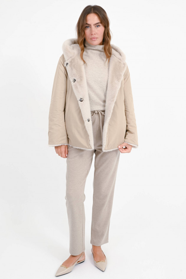 Rosso 35 Wendejacke mit Kapuze in Beige