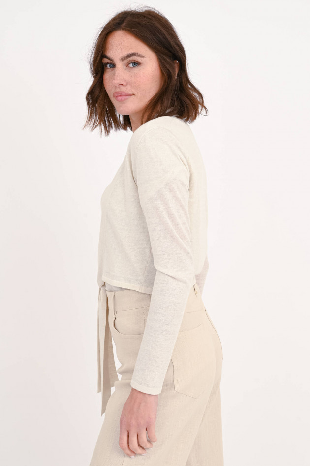 Rosso 35 Wickelshirt aus Leinen-Baumwoll-Mix in Hellbeige