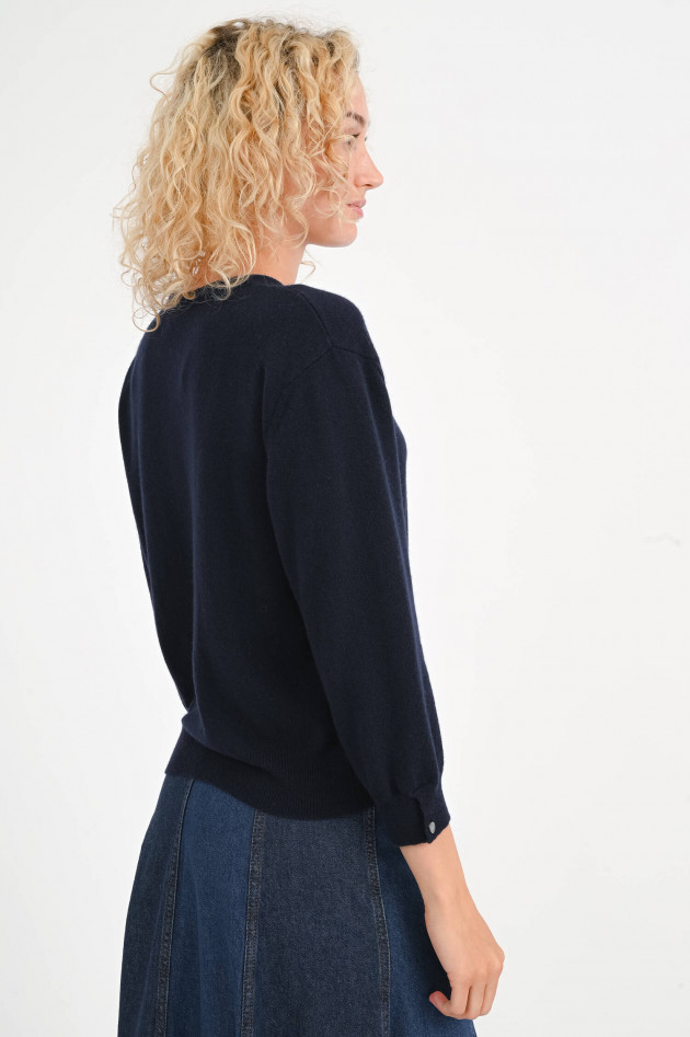 Rosso 35 Strickweste aus Woll-Cashmere-Mix in Navy
