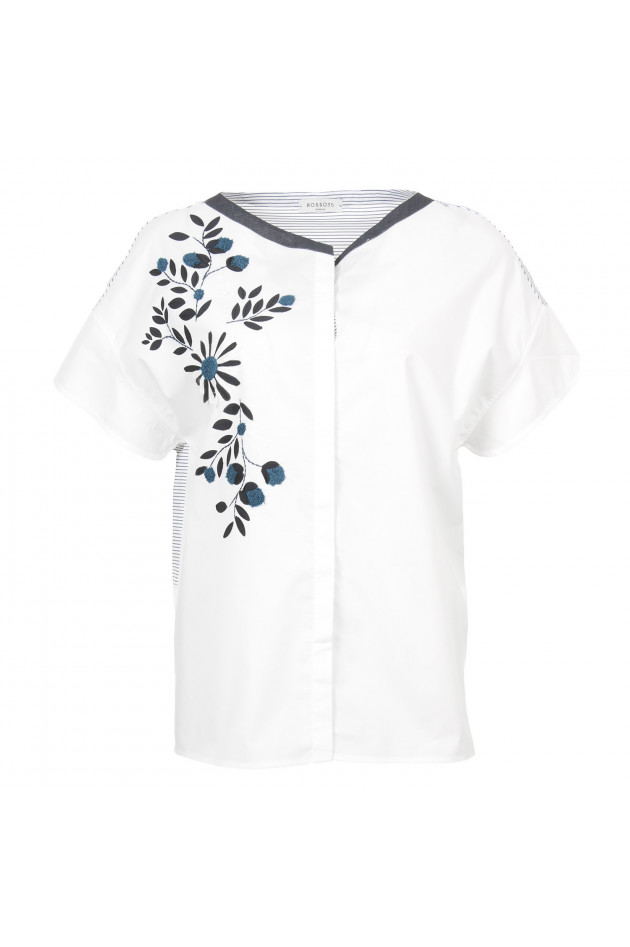 Rosso 35 T-Shirt in Blau/Weiß gestreift