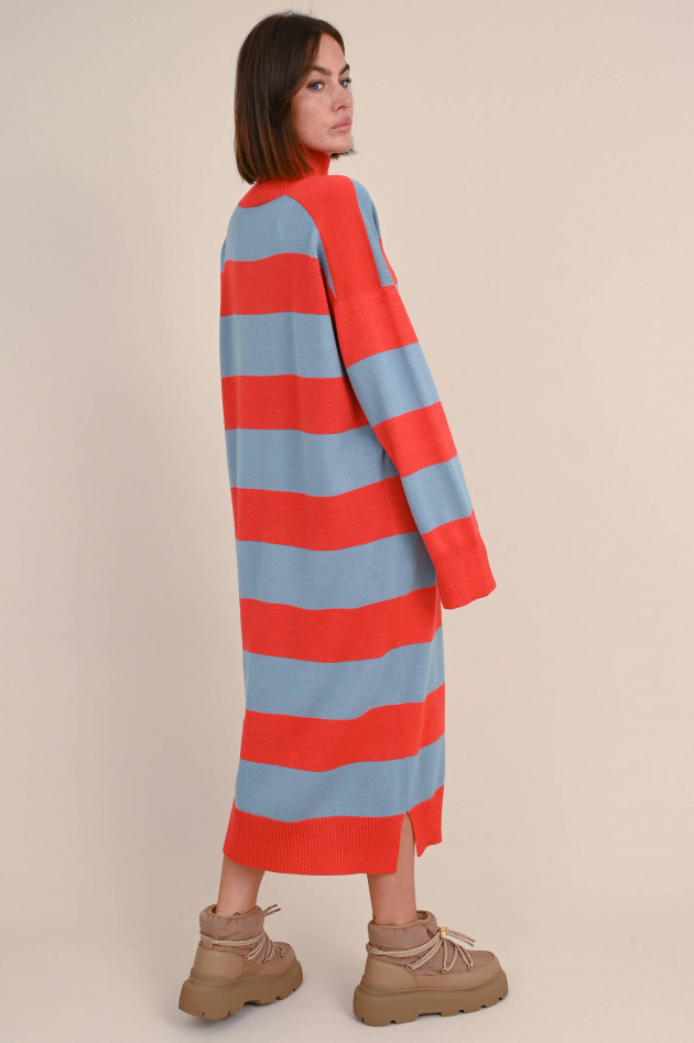 Rudolf Strickkleid ANNA in Rot/Hellblau gestreift