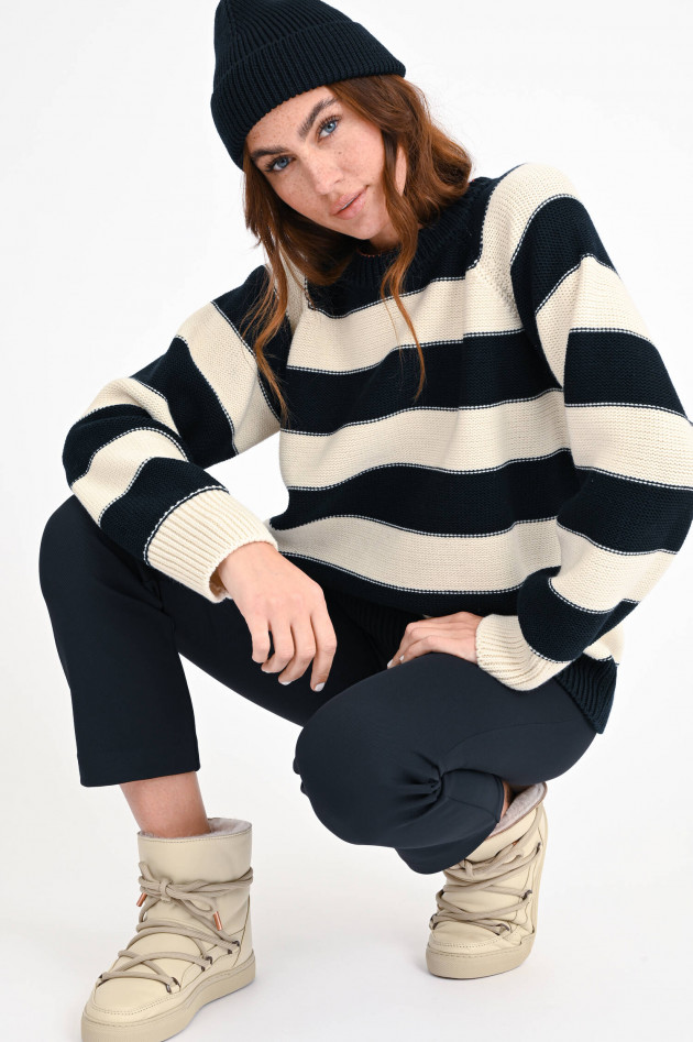 Rudolf Gestreifter Pullover MICHAIL in Schwarzblau/Creme