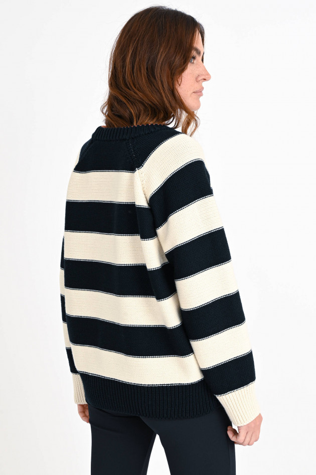 Rudolf Gestreifter Pullover MICHAIL in Schwarzblau/Creme