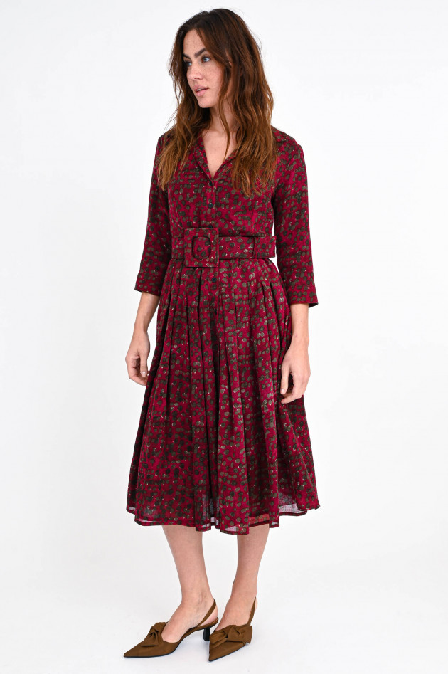 Samantha Sung Kleid AUDREY mit Punktmuster in Bordeaux/Taupe