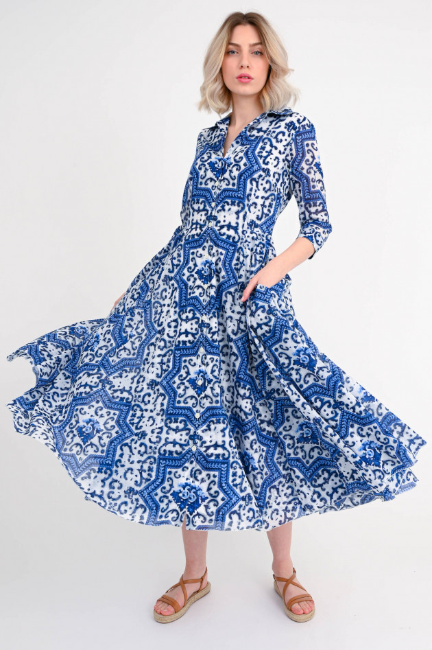 Samantha Sung Kleid ASTER DRESS in Blau gemustert