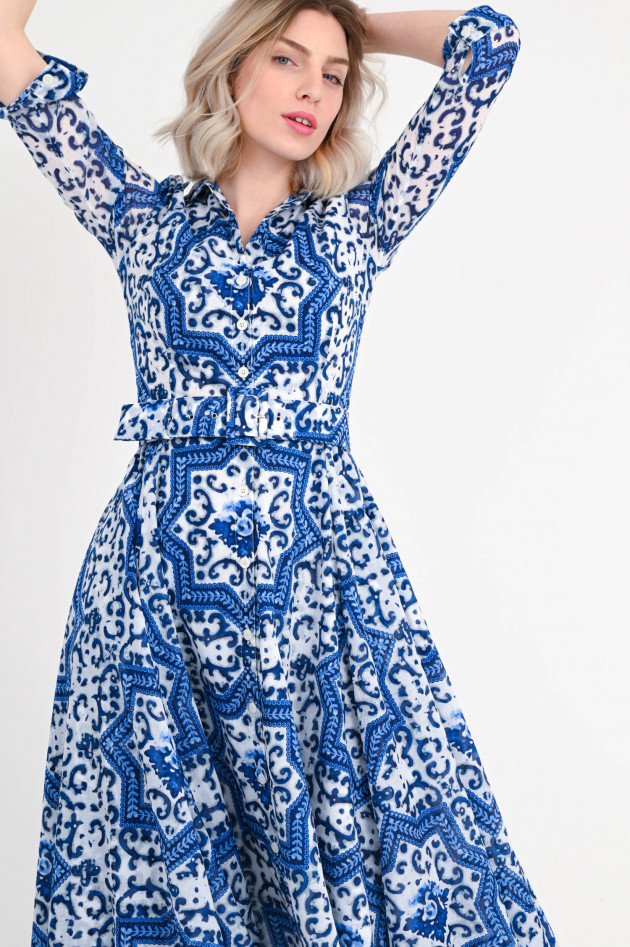 Samantha Sung Kleid ASTER DRESS in Blau gemustert
