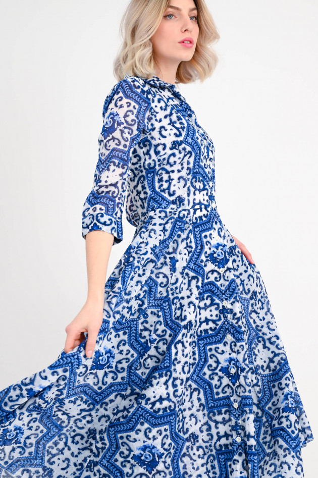 Samantha Sung Kleid ASTER DRESS in Blau gemustert