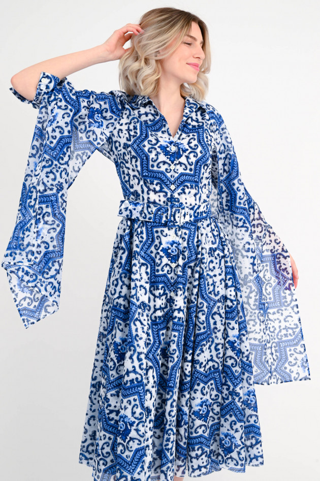 Samantha Sung Kleid ASTER DRESS in Blau gemustert