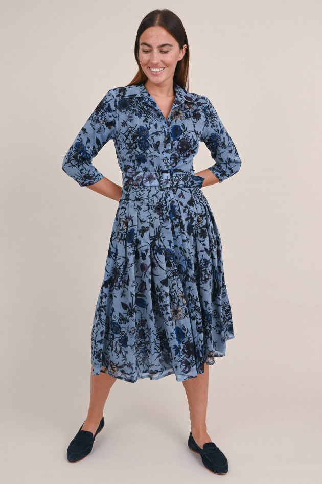 Samantha Sung Kleid AUDREY in Rauchblau gemustert