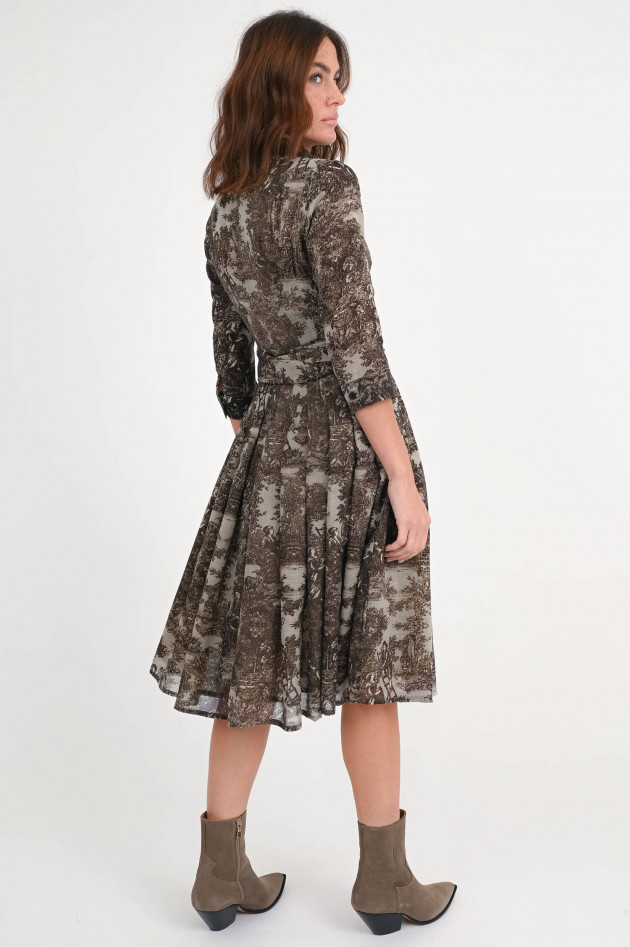 Samantha Sung Kleid AUDREY mit Allover Print in Beige Sepia