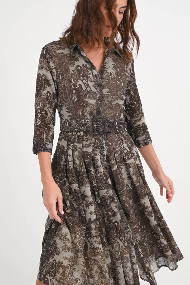 Samantha Sung Kleid AUDREY mit Allover Print in Beige Sepia