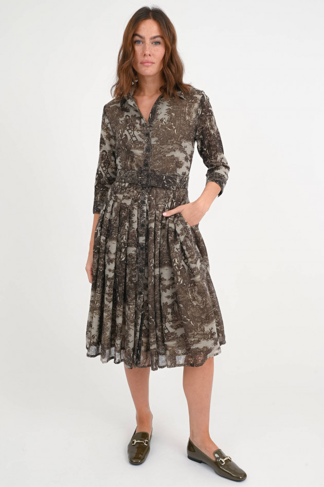 Samantha Sung Kleid AUDREY mit Allover Print in Beige Sepia