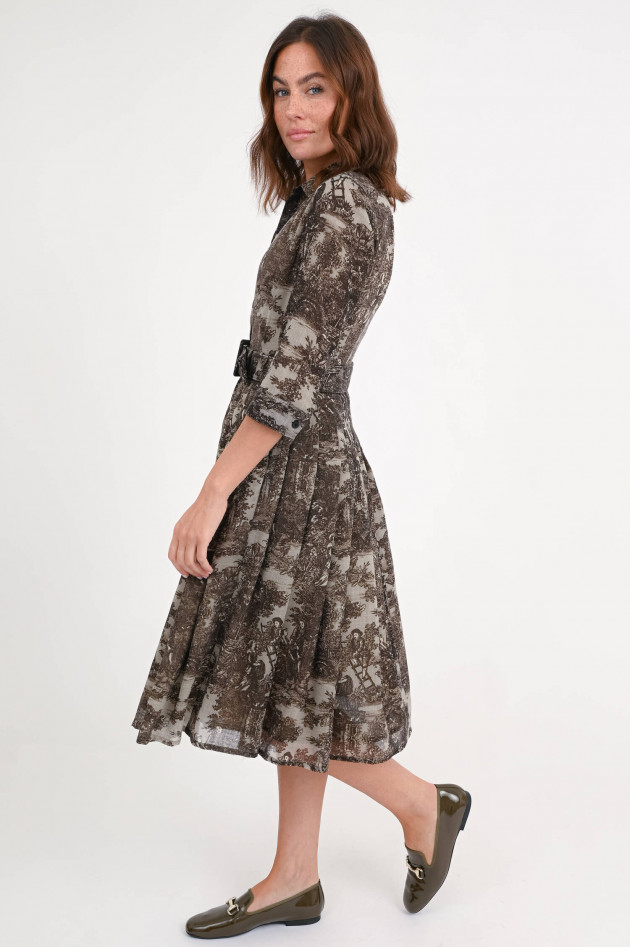 Samantha Sung Kleid AUDREY mit Allover Print in Beige Sepia