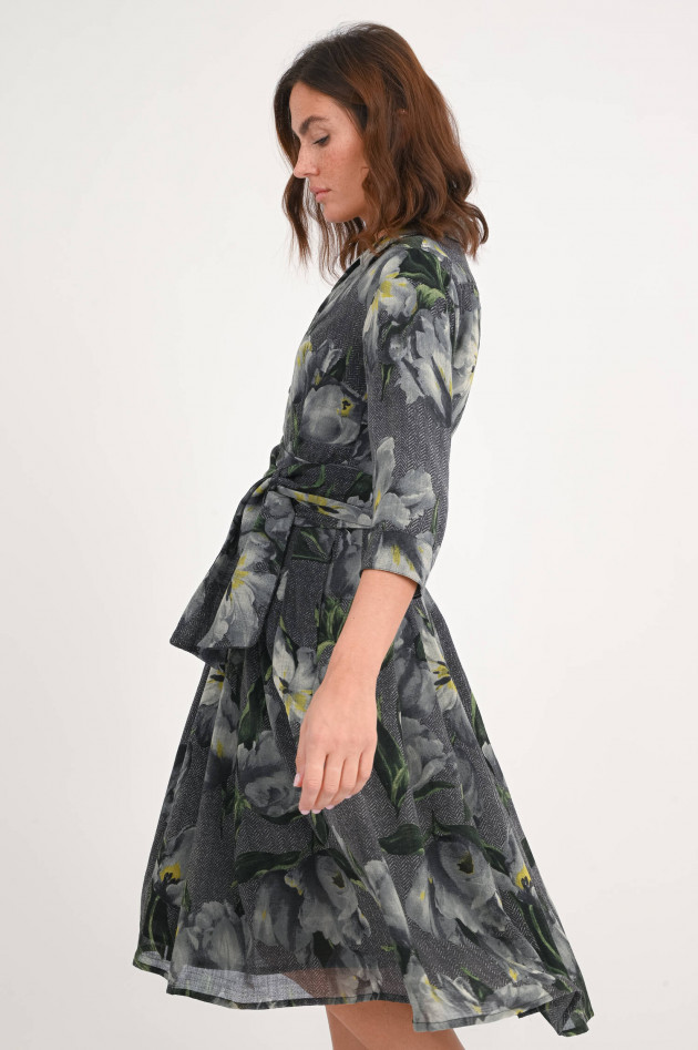 Samantha Sung Kleid AUDREY mit Tulpen-Print in Graugrün