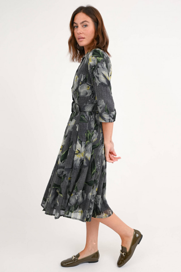 Samantha Sung Kleid AUDREY mit Tulpen-Print in Graugrün