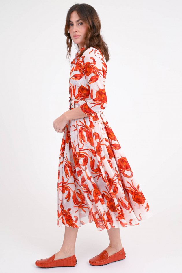 Samantha Sung Kleid AUDREY mit Krebsmuster in Weiß/Orange