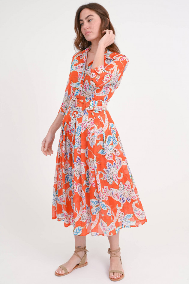 Samantha Sung Kleid AUDREY mit Allover-Print in Orange/Multi