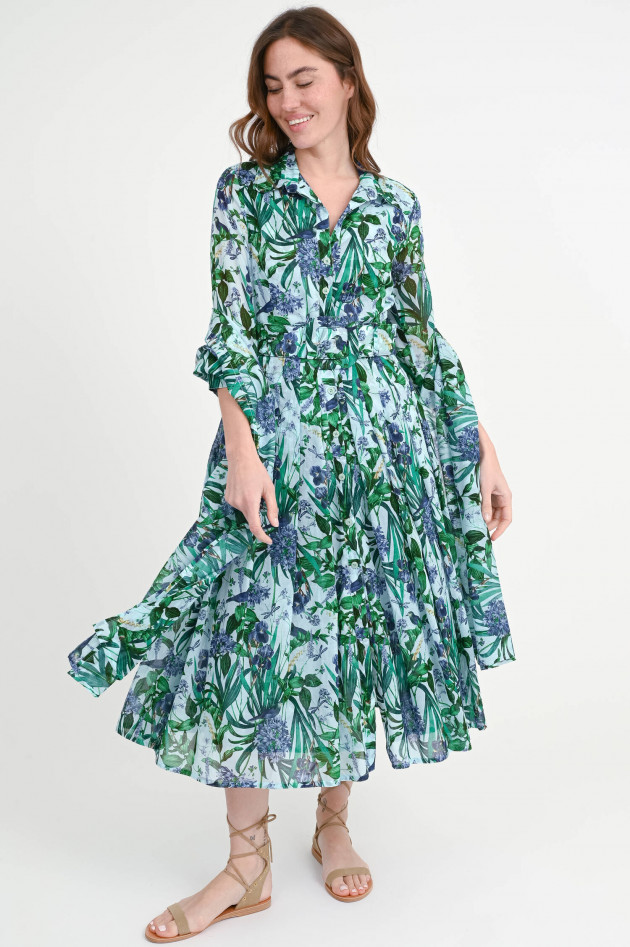 Samantha Sung Kleid AUDREY mit Allover-Print in Grün/Blau