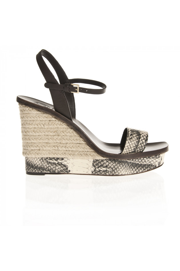 Tory Burch Sandale im Schlangendesign in Schwarz/Ivory