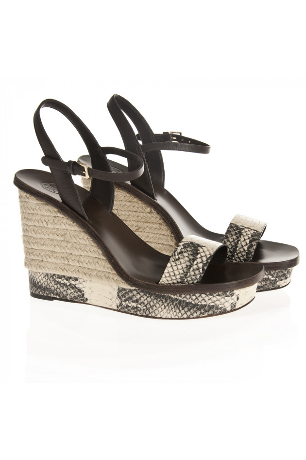 Tory Burch Sandale im Schlangendesign in Schwarz/Ivory