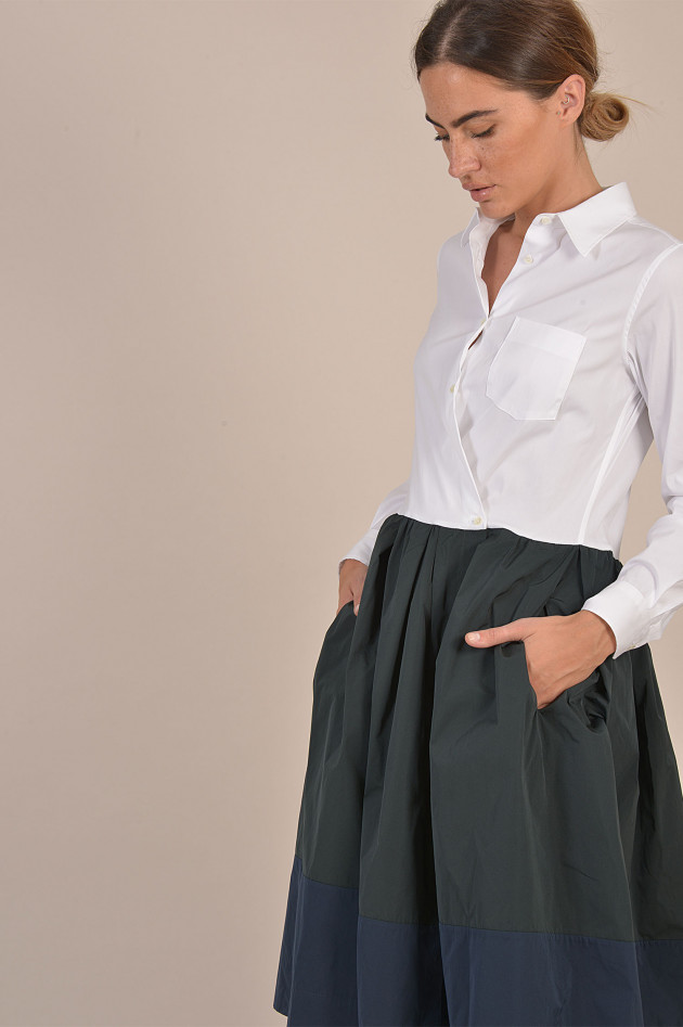 Sara Roka Kleid mit fixiertem Oberteil in Navy/Weiß