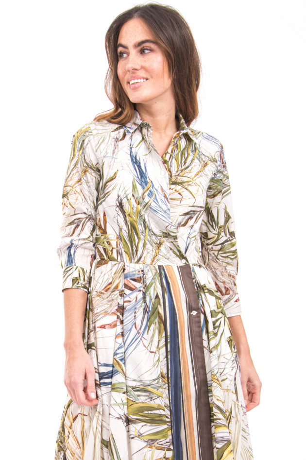 Sara Roka Langes Blusenkleid mit Faltenlegung in Multicolor