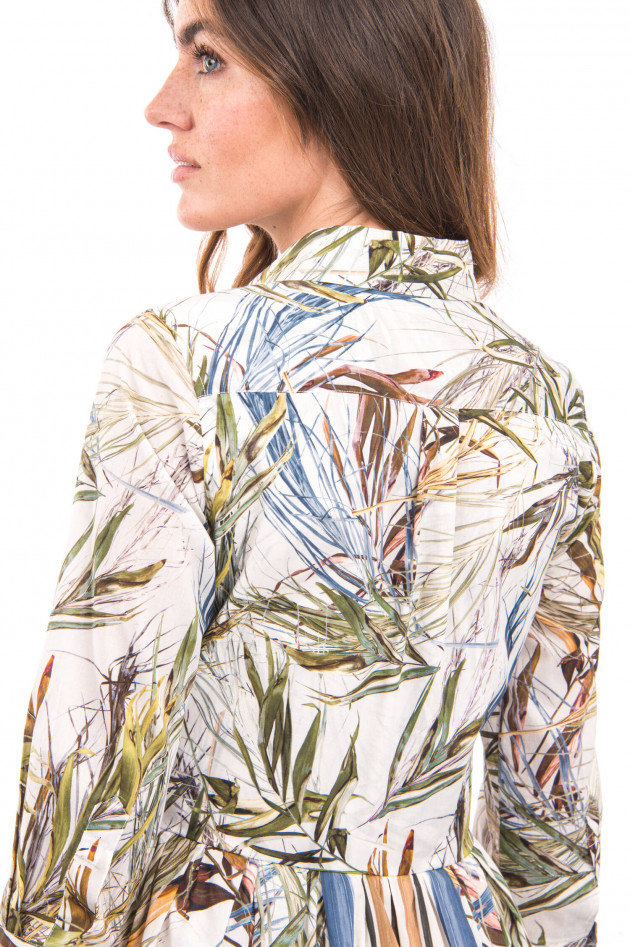 Sara Roka Langes Blusenkleid mit Faltenlegung in Multicolor