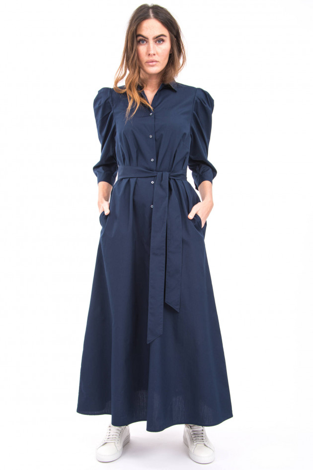 Sara Roka Blusenkleid mit Taillengürtel in Navy