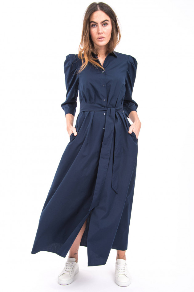 Sara Roka Blusenkleid mit Taillengürtel in Navy