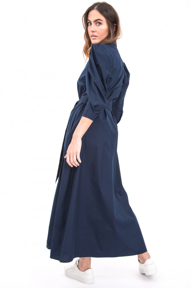 Sara Roka Blusenkleid mit Taillengürtel in Navy