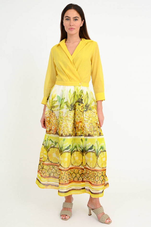 Sara Roka Kleid JEMMA mit Ananas Print in Gelb