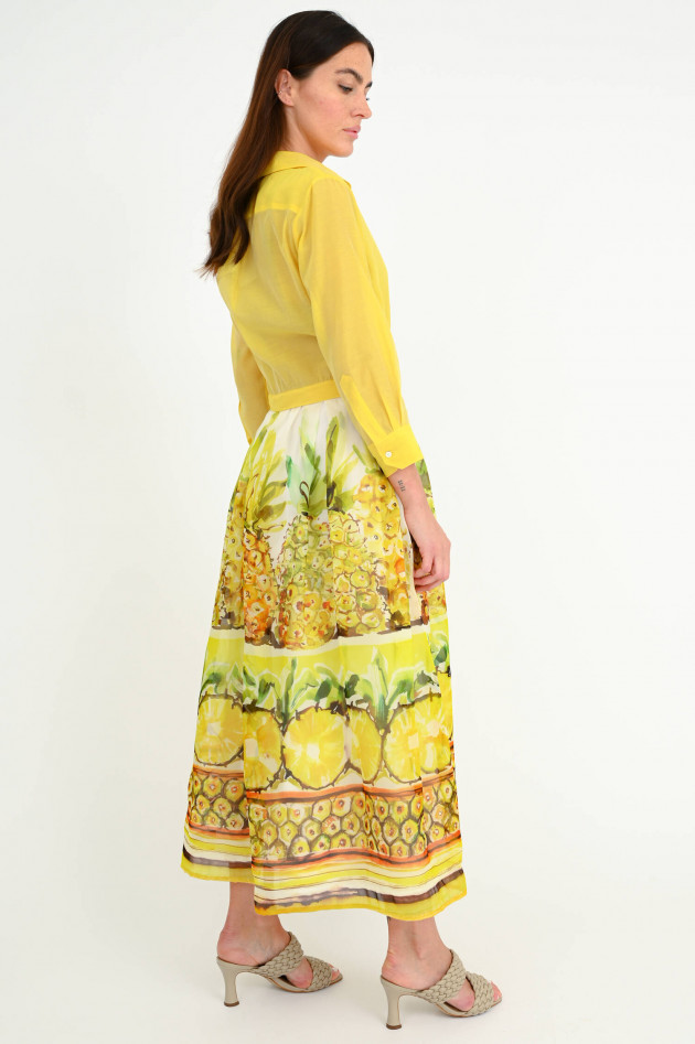 Sara Roka Kleid JEMMA mit Ananas Print in Gelb