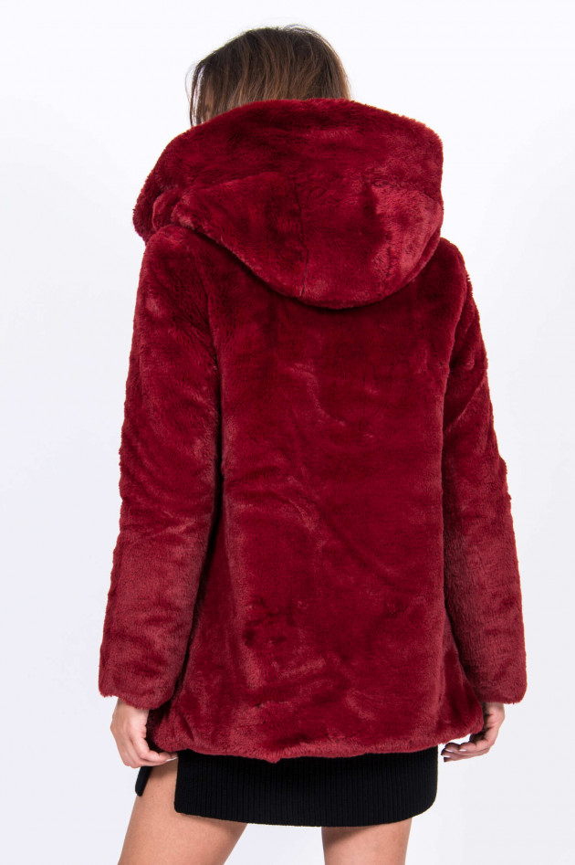 Save the duck Wende-Steppjacke mit Fake-Fur in Rot