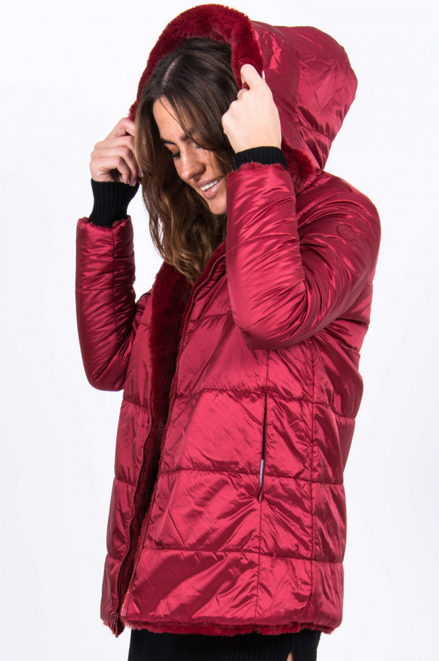 Save the duck Wende-Steppjacke mit Fake-Fur in Rot