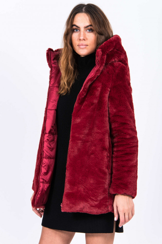 Save the duck Wende-Steppjacke mit Fake-Fur in Rot